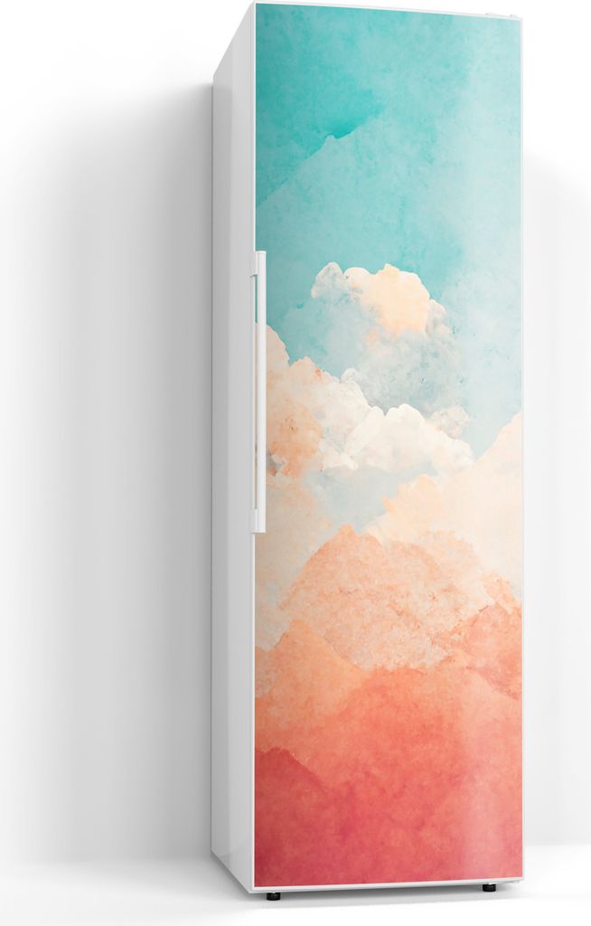 DEQORI Magnetmatte Kühlschrank beschreibbar 60x190 cm 'Malerische Bergträume' Magnetfolie