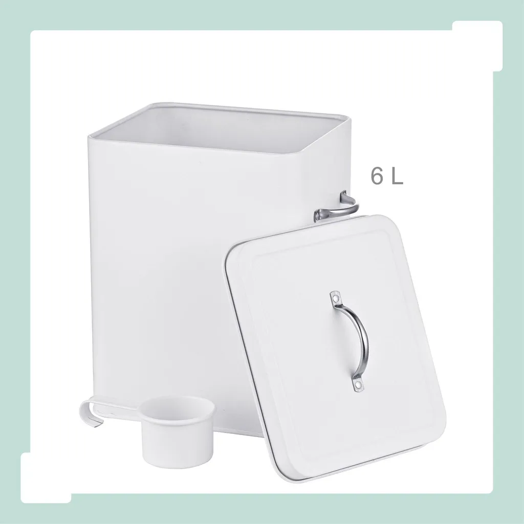 Boîte de conservation métallique 6L, bac de rangement pour cuisine et salon