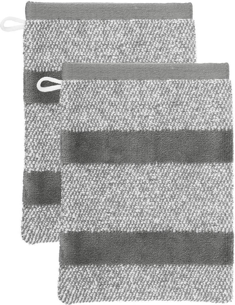 Beddinghouse Waschlappen Sheer Stripe_Anthracite_UV_UV_16x22 set a 3 16 x 22 cm set van 3 x Waschlappen