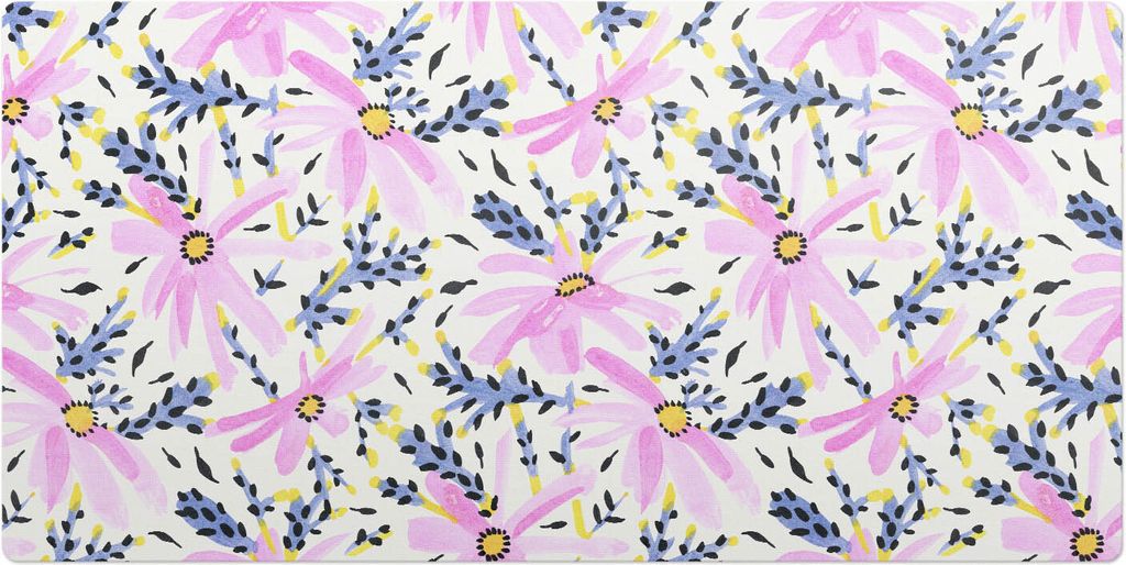Florales Pastellmuster– Schreibtischunterlage – Schreibtisch Tischunterlage – 120x60 cm – Unterlage Groß Schreibtischmatte