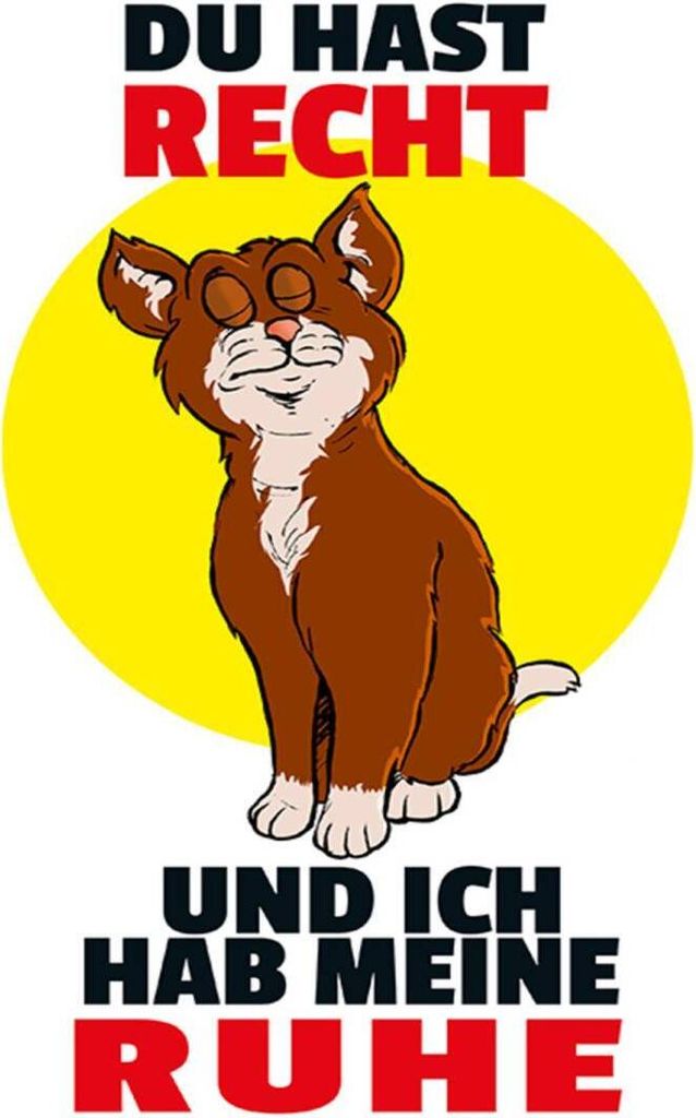 vianmo Holzschild 40x30 cm Du hast Recht und ich Ruhe (Katze)