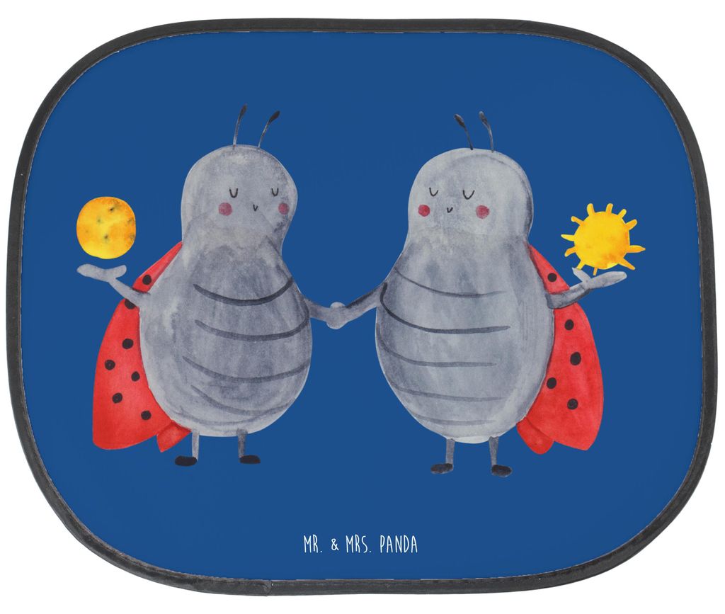 Mr. & Mrs. Panda Sonnenschutz Auto Sternzeichen Zwilling - Sternenhimmel Blau - Geschenk, Autoscheiben, für, Seitenscheibe, Fürs, Sonnenblende, Z...