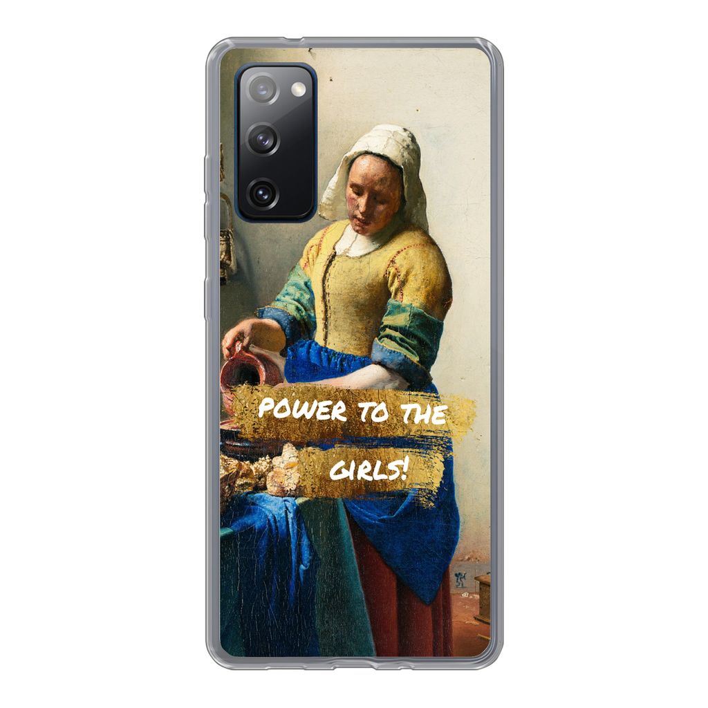 MuchoWow Handyhülle Schutzhülle Hülle für Samsung Galaxy S20 FE Milchmädchen - Gold - Zitate - Gemälde - Alte Meister Silikon Softcase Hand...