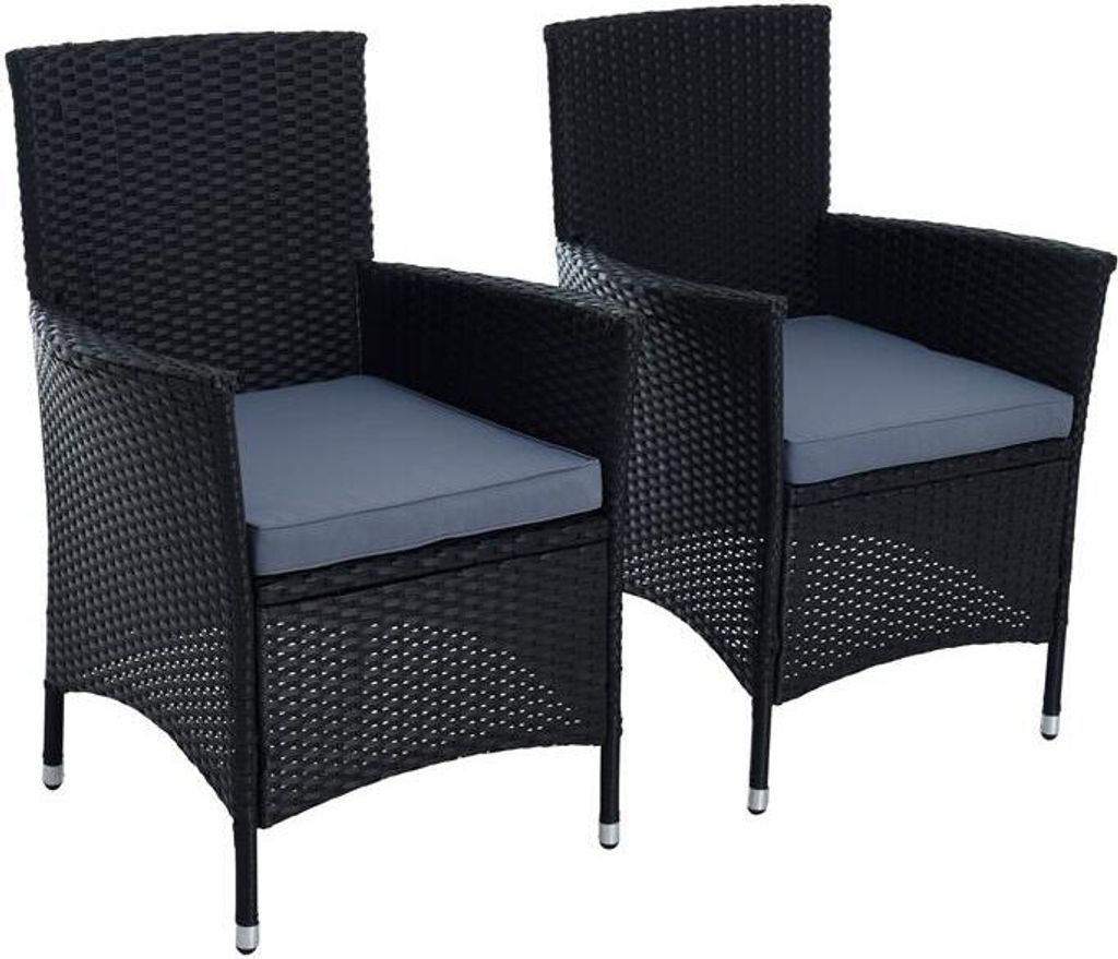 Rattan Gartensessel Polyrattan Stuhl Gartenstuhl 2er Set Produktbild 