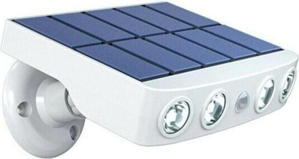 Verstellbare, wasserdichte Solar-Außenleuchte mit Bewegungsmelder – Hochwertiges Schnellladepanel – 4 kaltweiße COB-LEDs, 500 Lumen – Autom...