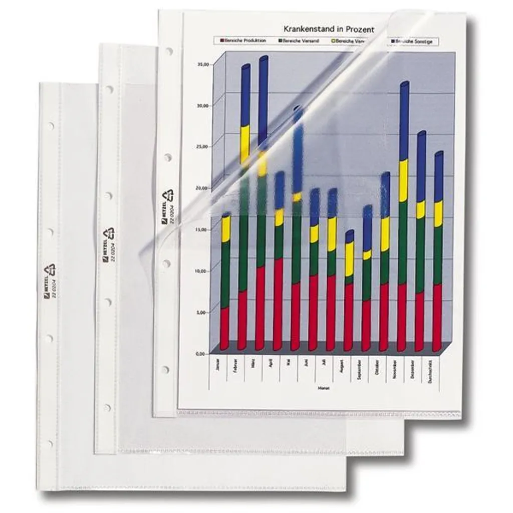 Buste HETZEL A4 PVC 0,095 mm Grana | Standard Industriale Archiviazione