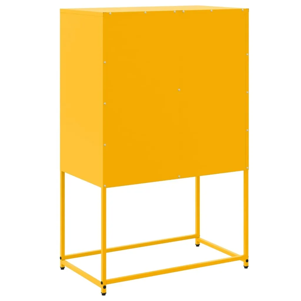 Sideboard Giallo Senape Acciaio 68,5x107 cm Maison Exclusive Chic - 8