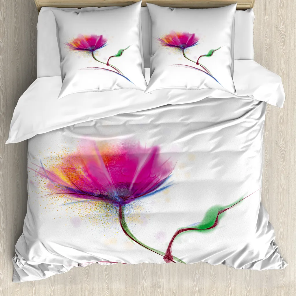 ABAKUHAUS Set Letto Papaveri Fucsia - Copripiumino Sano e Artistico