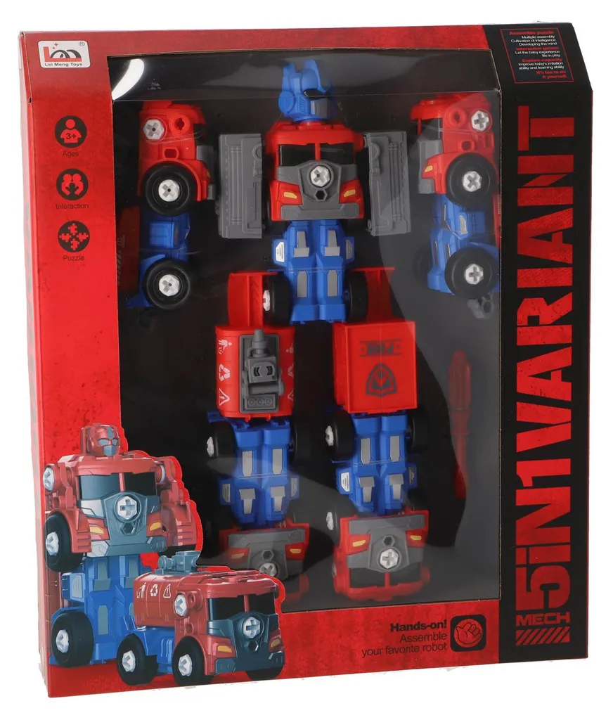 Robot transformable Mega géant rouge et bleu haute résistance 30 cm
