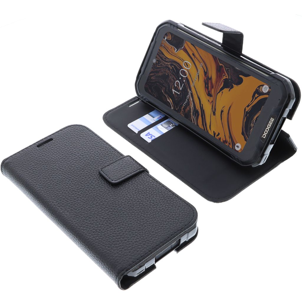 foto-kontor Tasche kompatibel mit Doogee S58 PRO Book Style schwarz Schutz Hülle Buch