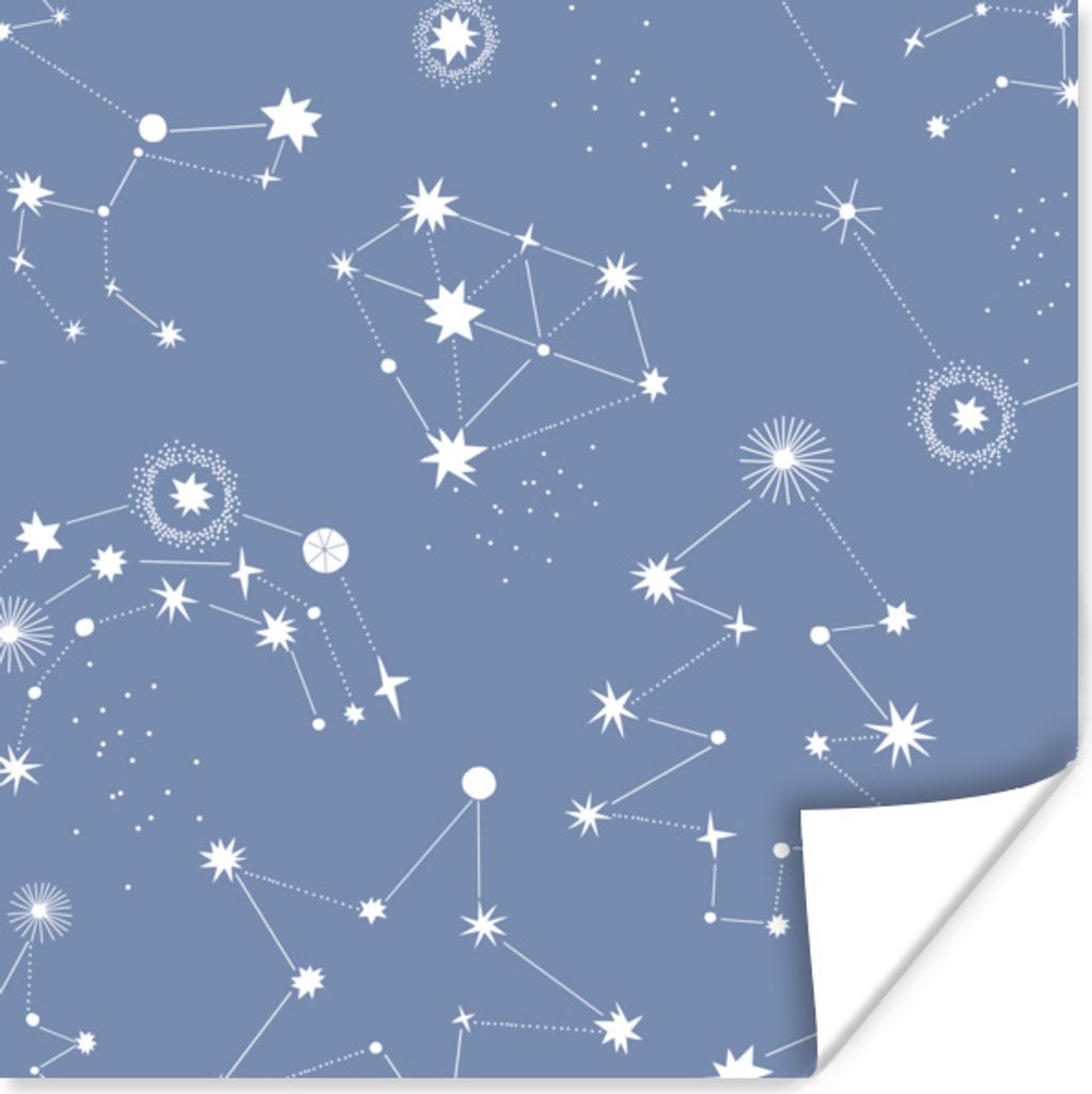 MuchoWow Poster Weltraum - Kind - Illustration 100x100 cm - Babyzimmer