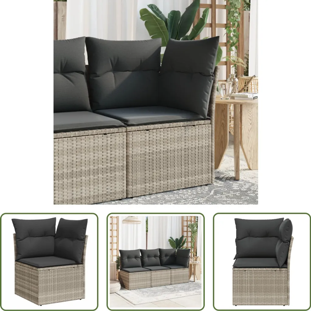 Divano Esterno Angolare Grigio Chiaro in Poly Rattan | Offerta
