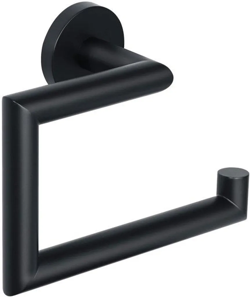 Support papier toilette inox noir 18 cm avec système de fixation cachée