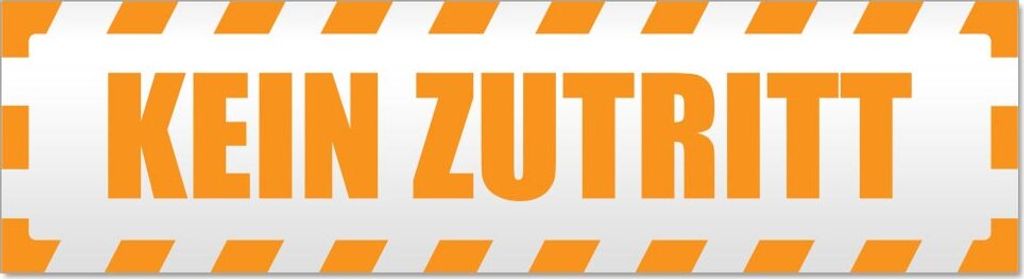 Kein Zutritt Piktogramm gestreift Magnetschild Schild magnetisch