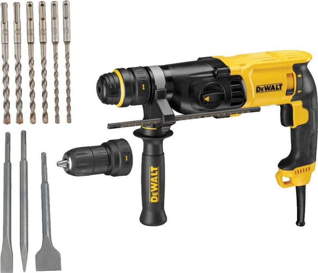 Dewalt D25134KP 26mm SDS+ Kombihammer | 800 W 2,8 J + Bohrer- und Meißelset – D25134KP-QS