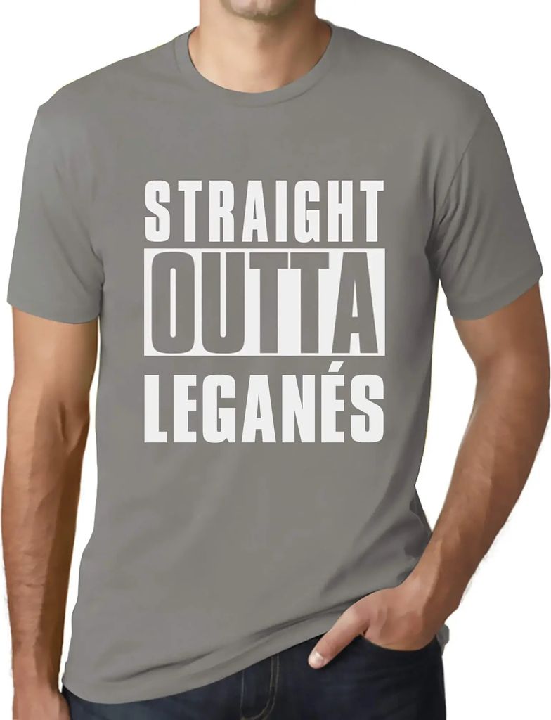 Herren Grafik T-Shirt Straight Outta Leganés Öko-Verantwortlich Vintage Jahrgang Kurzarm Lustige Druck Geburtstag Geschenk Mann