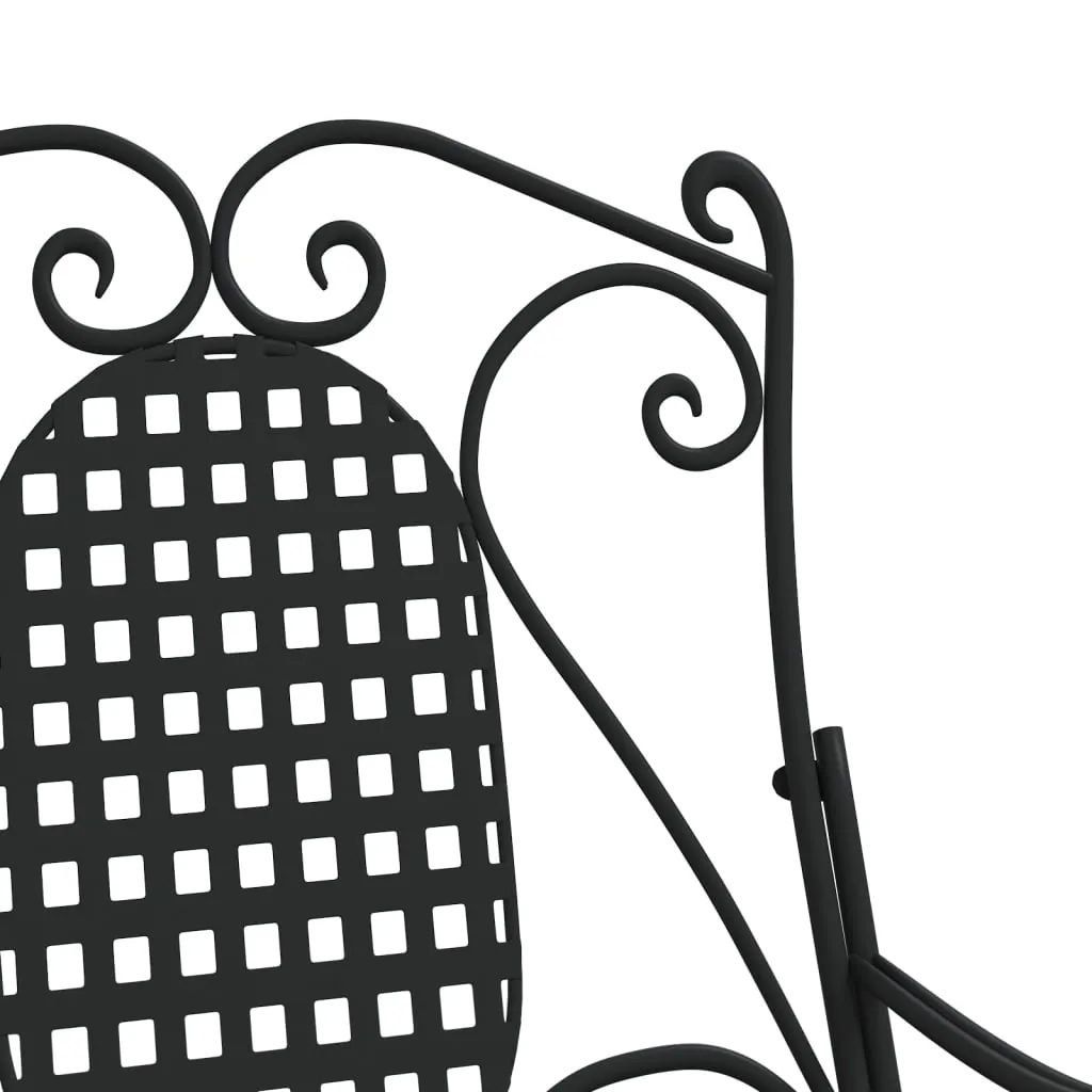 Chaise à bascule en Acier Noir 84 cm - Structure Robuste et Confort Durable - 8