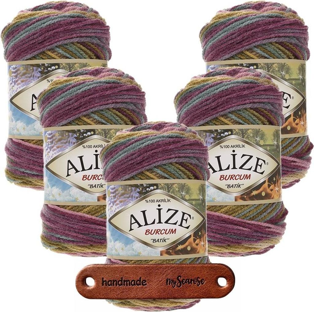 5 x ALIZE Burcum Batik 4341 mit Label Produktbild 