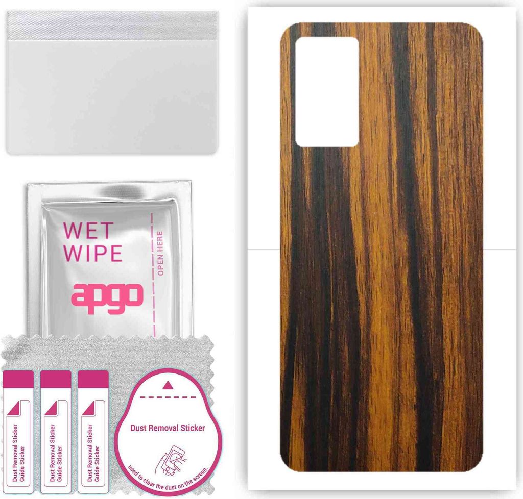 apgo Rückseite Schutzfolie, Skin, kompatibel mit Vivo V21, Hinten Displayschutzfolie aus Vinylfolie, kratzfest, einfache Montage - Tigerwood