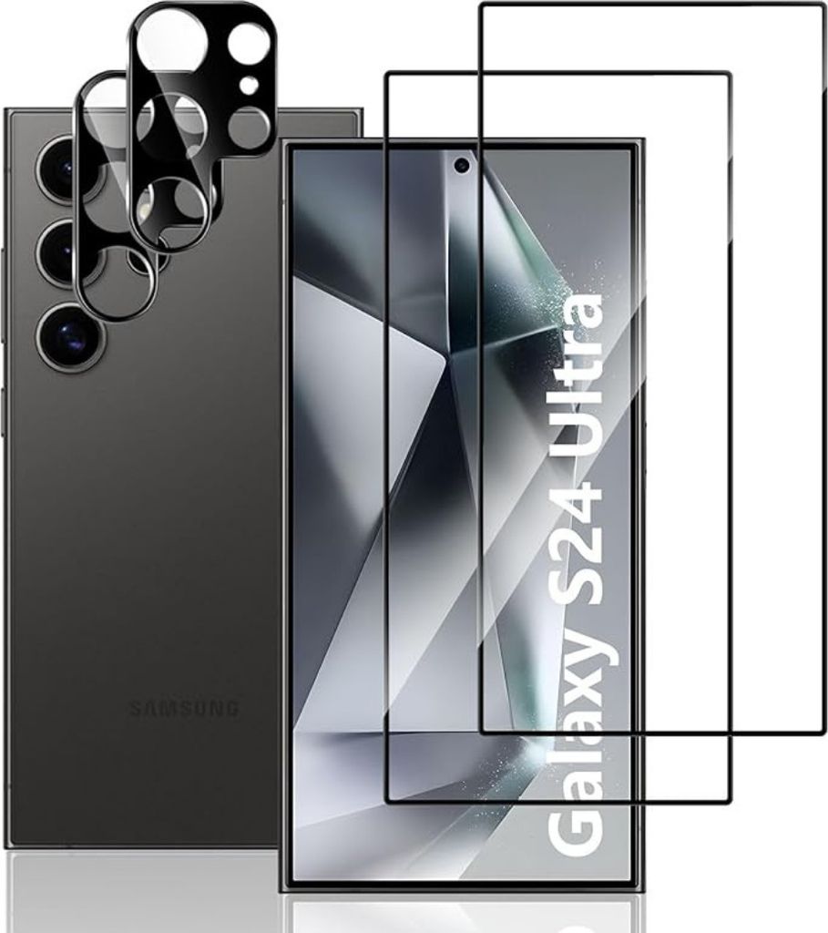 A collage showing a smartphone and screen protectors.