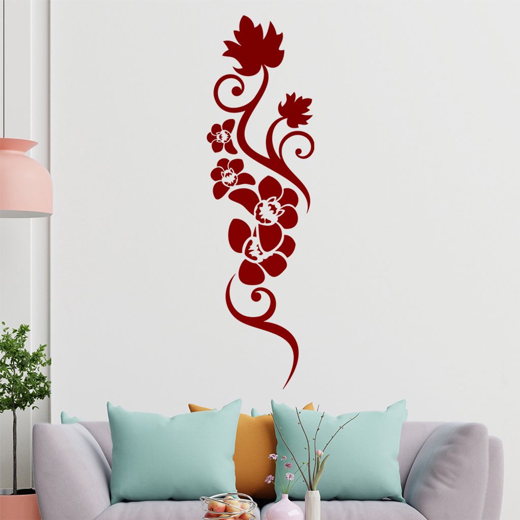 Orchidee - Linien Wandtattoo in 6 Größen - Wandaufkleber Wall Sticker - Dekoration, Küche, Wohnzimmer, Schlafzimmer, Badezimmer