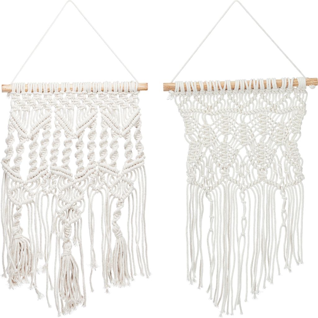 Tentures murales en macramé Relaxdays, lot de 2, faites Image du produit 