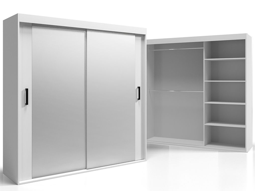 Spiegel Kleiderschrank 110 Wenge Ausgestattete Regale Stangen Denver VSZ71 Farben zur Auswahl,