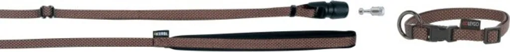 GoLeyGo 2.0 Set guinzaglio e collare piatto Colore - Marrone Taglia (guinzaglio per cani) - S