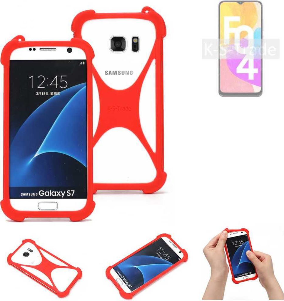K-S-Trade Handy-Hülle kompatibel mit Samsung Galaxy F04 Schutz-Hülle Bumper Silikon Schutz Hülle Cover Case Silikoncase Silikonbumper TPU Softcase