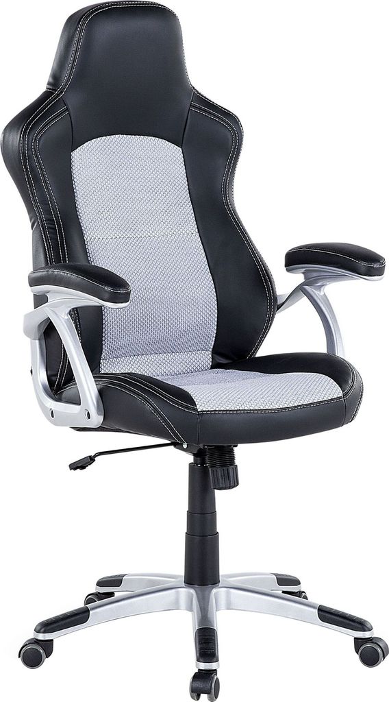 BELIANI Bürostuhl Schwarz/Grau Kunstleder/Nylon Bequem Praktisch Modern