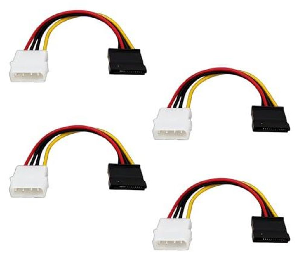 Stromkabel Molex auf SATA 4-polig, Adapterkabel Molex auf SATA LP4 auf Anschluss für SSD HDD DVD-Player Upgrade PC Tower kompatibel mit alter Stro...