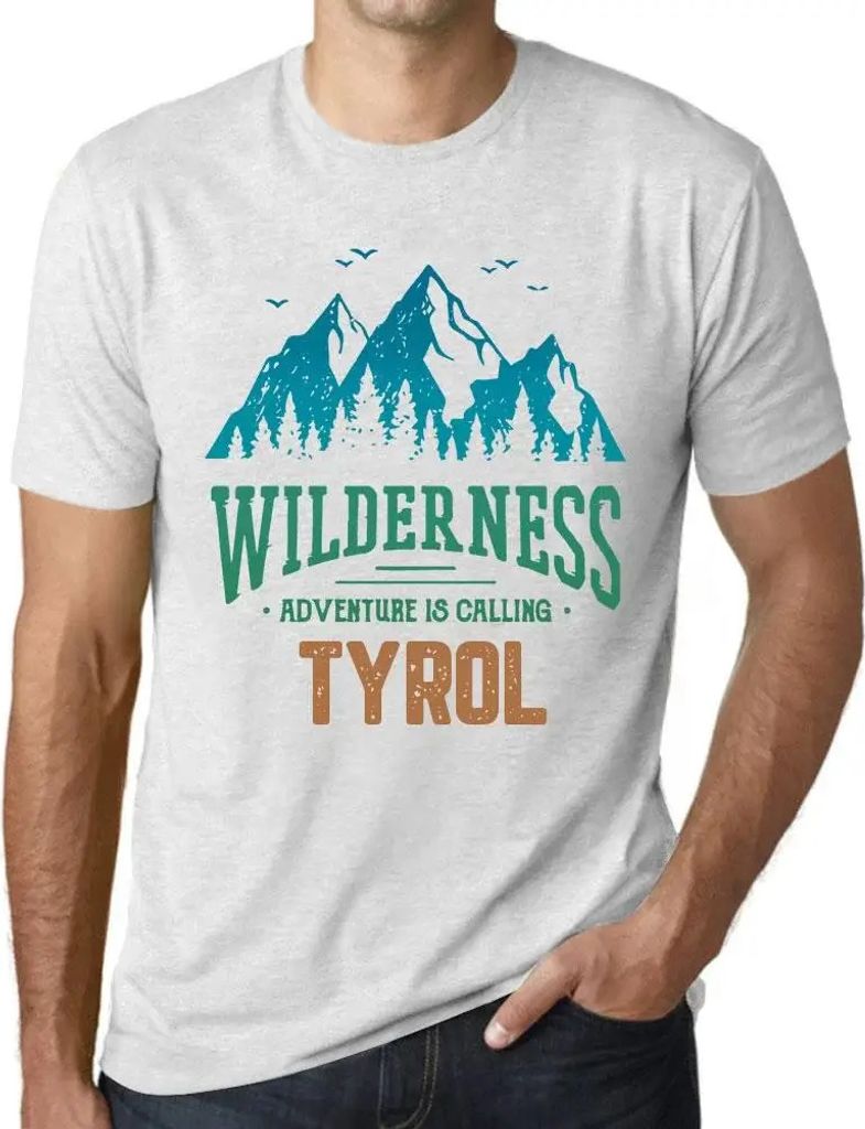 Herren Grafik T-Shirt Wildnis Abenteuer ruft in Tirol – Wilderness, Adventure Is Calling Tyrol – Öko-Verantwortlich Vintage Jahrgang Kurzarm L...