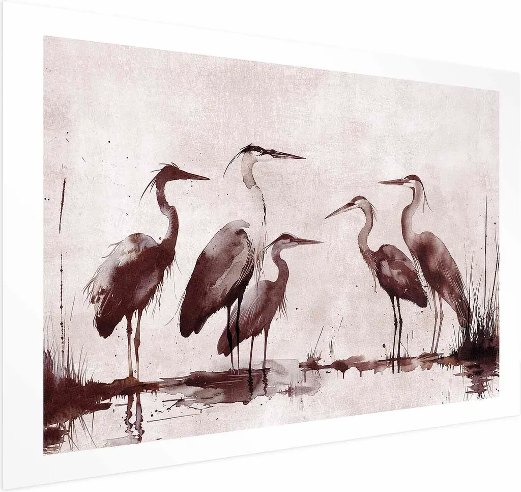Poster Aironi dipinti 90x60 cm senza cornice con margine