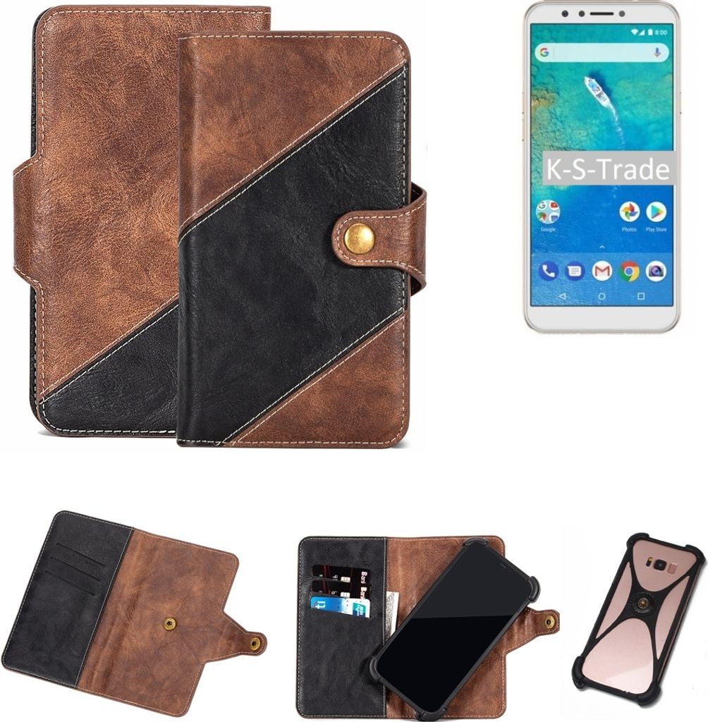 K-S-Trade Handy Hülle Schutz Hülle Schutzhülle Bookstyle Case kompatibel mit General Mobile GM 8 Handy Cover Hülle Schutztasche 1x