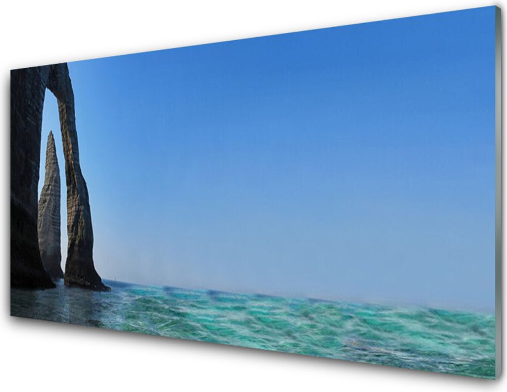 Acrylglasbilder 100x50 Wandbild Druck Felsen Meer Landschaft