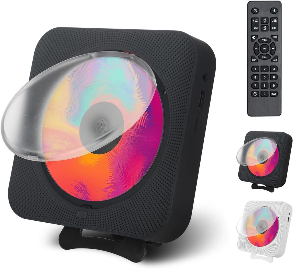 CD-Player, Bluetooth Lautsprecher, CD-Musik-mit Fernbedienung, HiFi-Sound-Lautsprecher, Staubschutz, LED-Bildschirm, FM-Radio, unterstützt AUX/USB