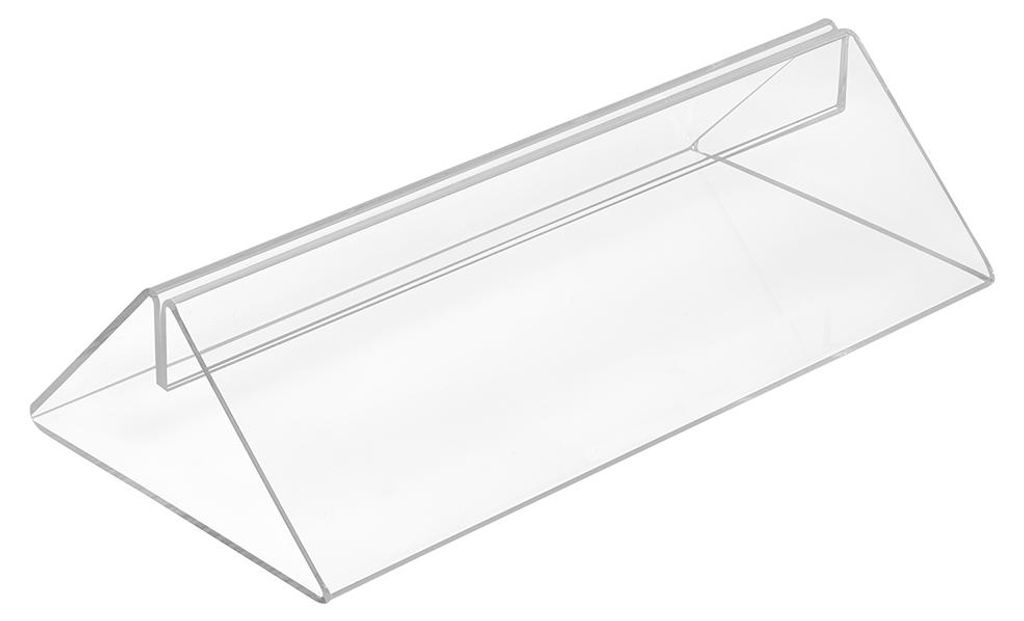 Tischschildhalter Acrylglas transparent 210mm mit tiefem Produktbild 