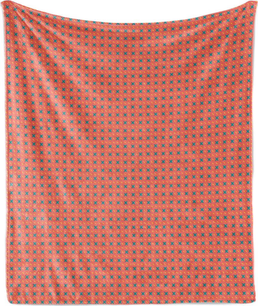 ABAKUHAUS Abstrakt Weich Flanell Fleece Decke, Symmetrische Drops and Stars, Gemütlicher Plüsch für den Innen- und Außenbereich, 125 x 175 cm, ...