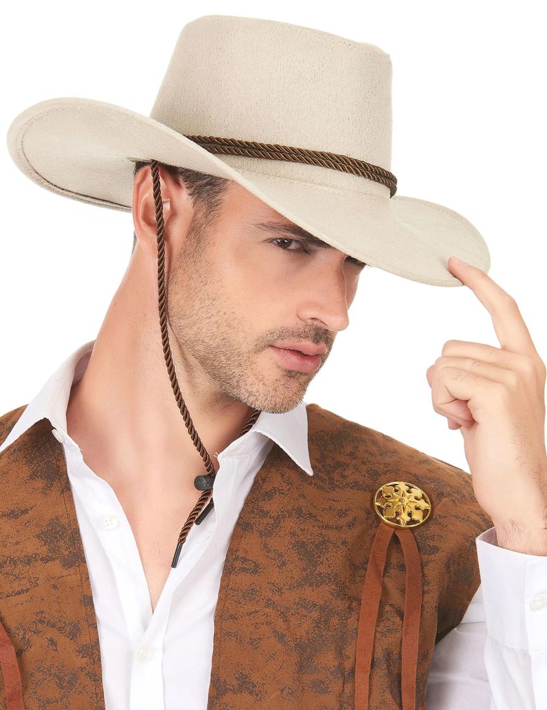 Cappello da cowboy per adulti con fascia marrone - taglia Immagine del prodotto 