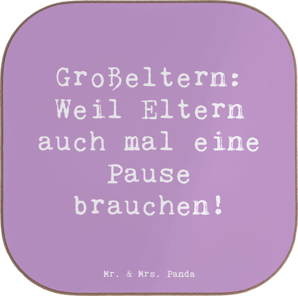 Mr. & Mrs. Panda Untersetzer für Gläser Spruch Großeltern Pause - Lavendeltraum - Geschenk, Familienunterstützung, herzerwärmende Sprüche, Ge...