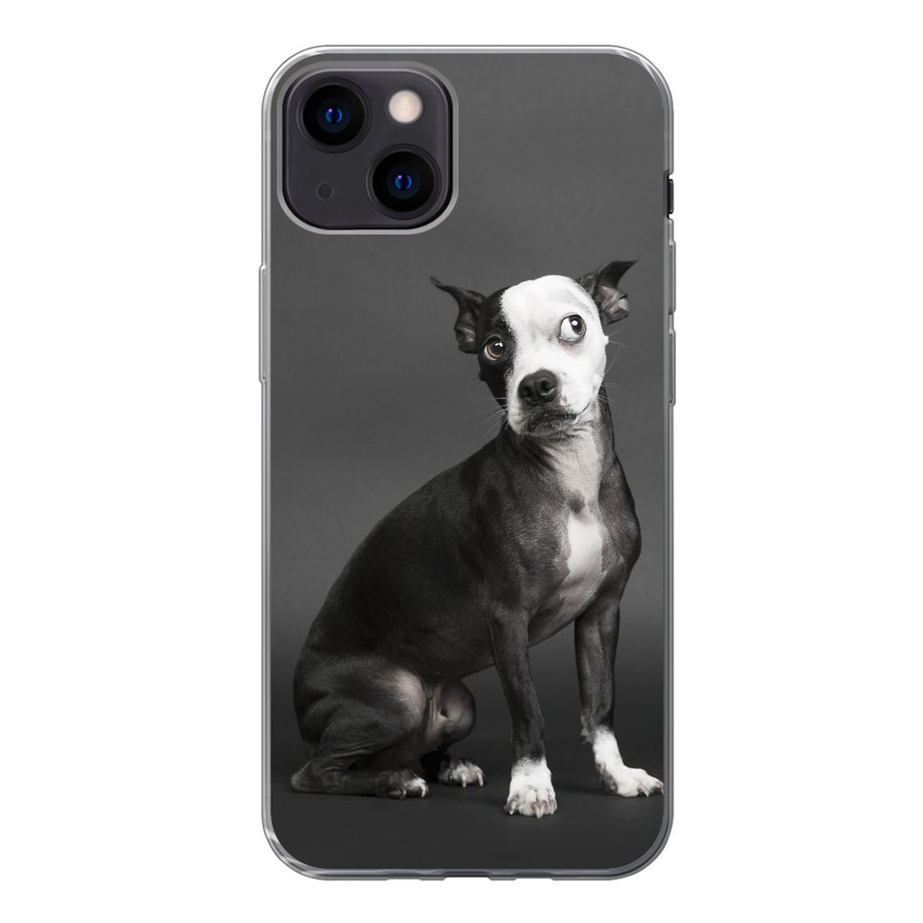 MuchoWow Handyhülle Schutzhülle Hülle für iPhone 13 Hund - Spot - Porträt Silikon Softcase Handy Hülle