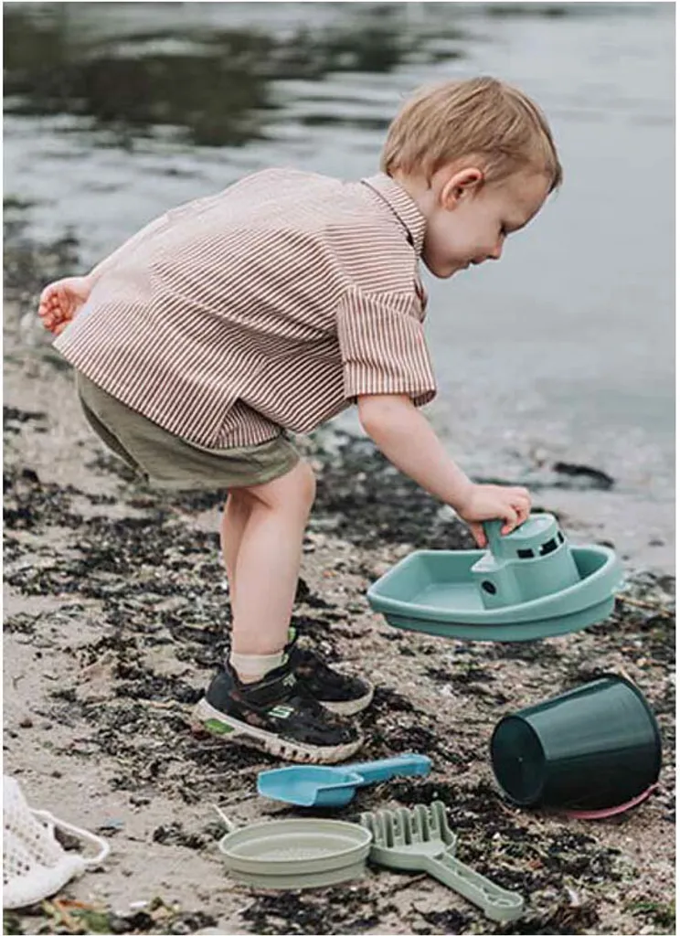 Set de sable Blue Marine Toys : Ensemble de jeux de plage bleu complet - 9