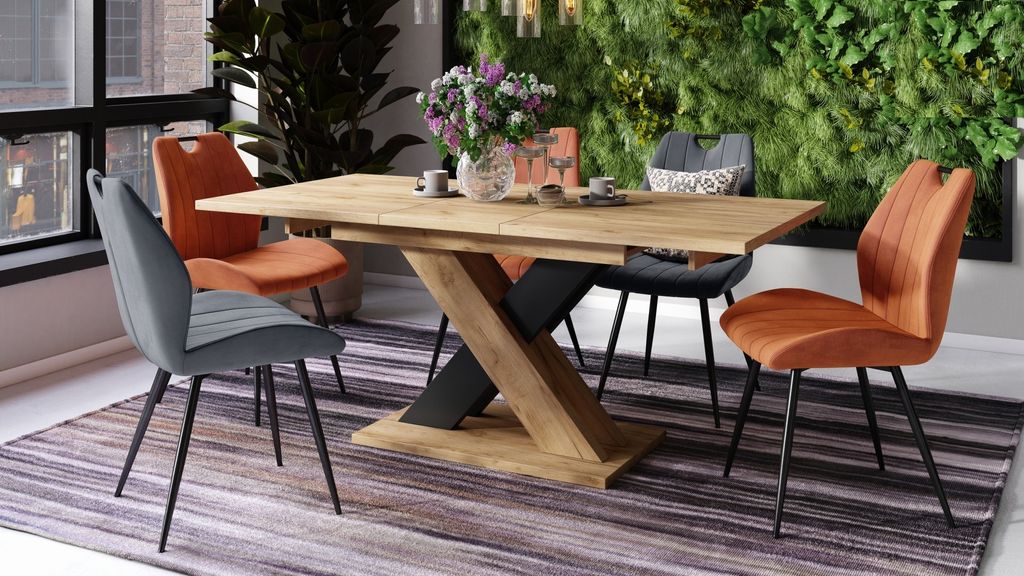 Design Esstisch Karo ausziehbar 140 - 180 cm Esszimmer
