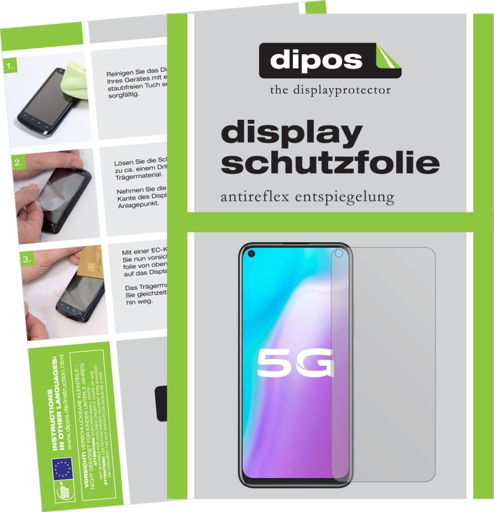 5x Schutzfolie für Vivo Z5x matt Displayschutzfolie Folie Display Schutz dipos