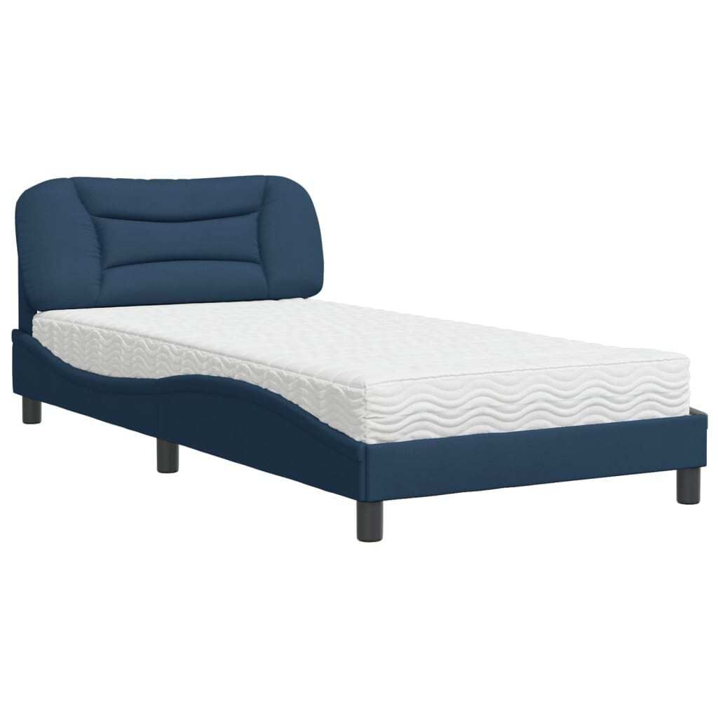 Bett mit Matratze "Hvar" Blau 100x200 cm Stoff