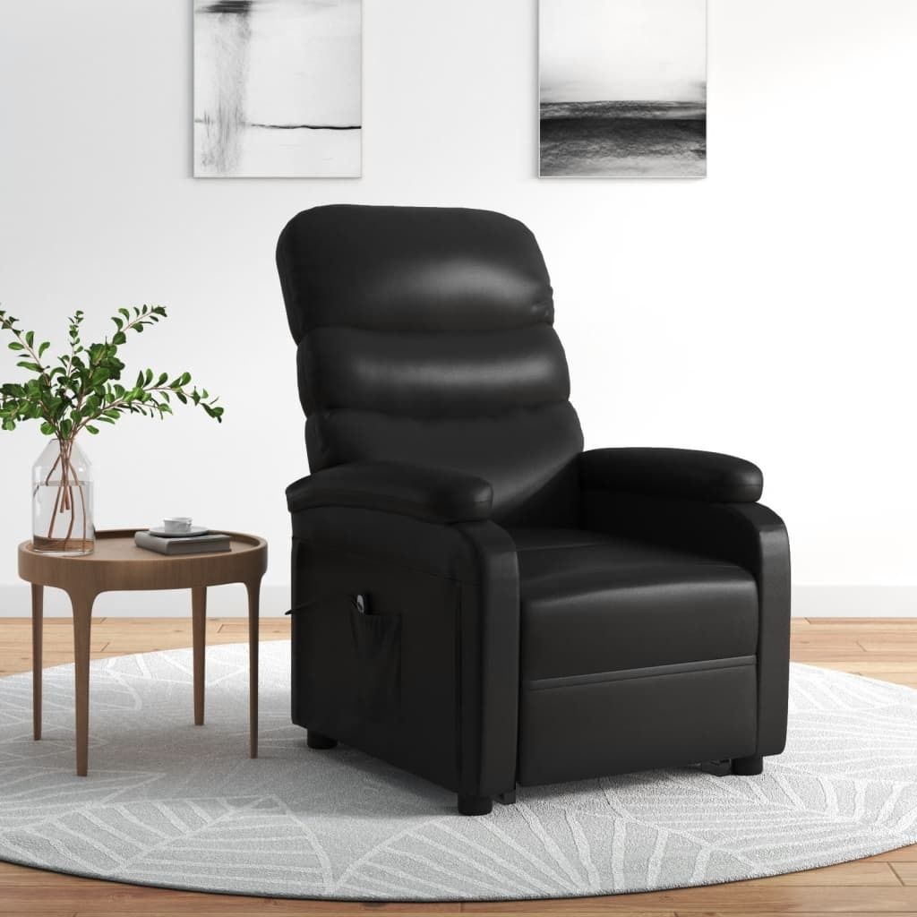 Maison Exclusive - Aufstehsessel Schwarz Kunstleder