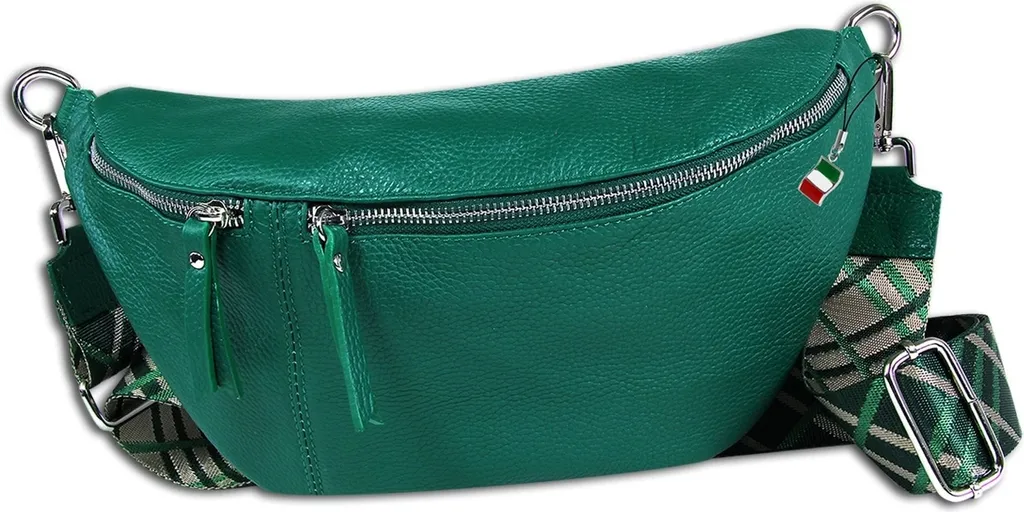 Sac banane en cuir vert clair Florence pour voyage et sorties chic
