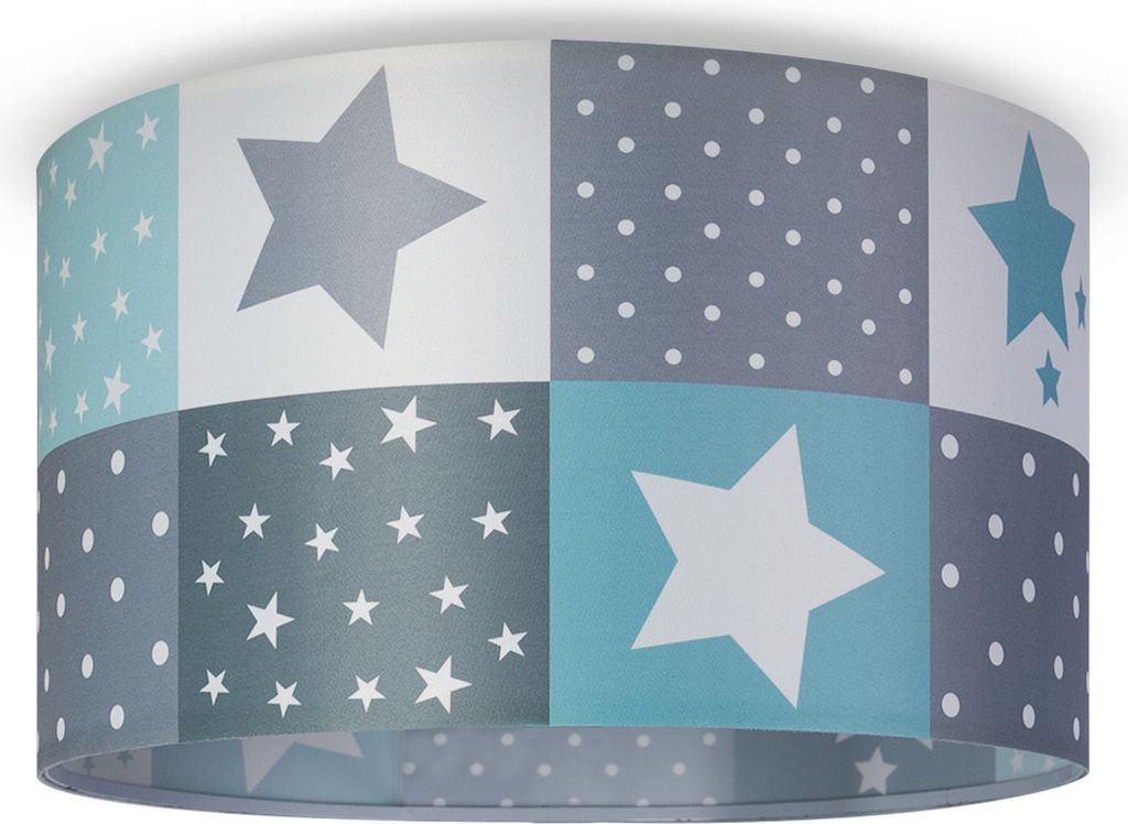 Kinderlampe Deckenlampe LED Pendelleuchte Kinderzimmer Lampe Sternen Motiv E27 Leuchten Farbe / Größe Blau (Ø38cm)