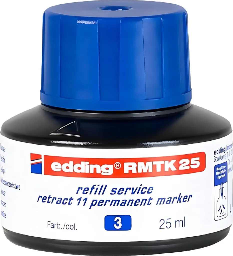 Inchiostro Ricarica edding RMTK 25 Blu 25 ml - Soluzione Eco-Friendly