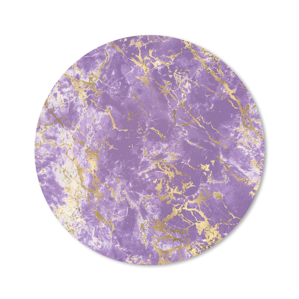 MuchoWow Mauspad Mousepad Marmor - Lila - Gold - Muster 30x30 cm - Mousepads - Maus Mat - Pad - Mausunterlage - Tischunterlage - Schreibtischmatten